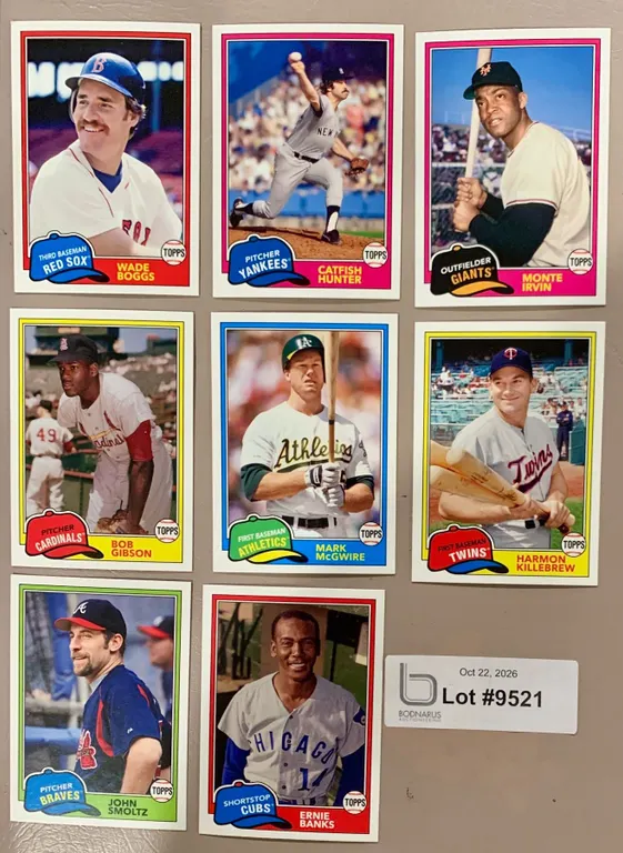 (8) MLB Baseball - Lot of MLB Legends: Boggs; Hunter; Ernie Banks; ETC Cards NRMINT - MINT Authentic