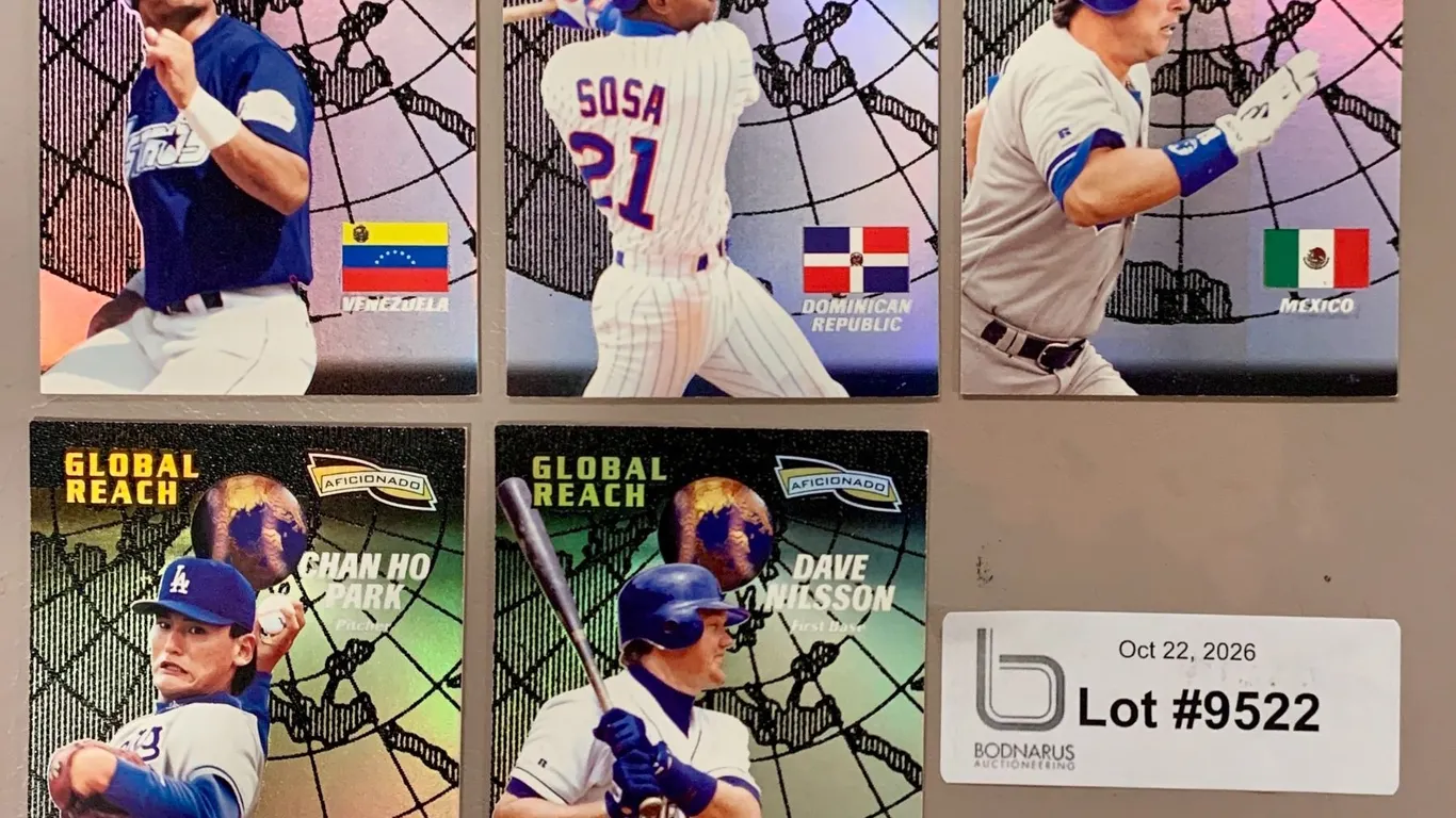(5) MLB Baseball - Lot of Global Reach Rare Foil Cards NRMINT - MINT Authentic