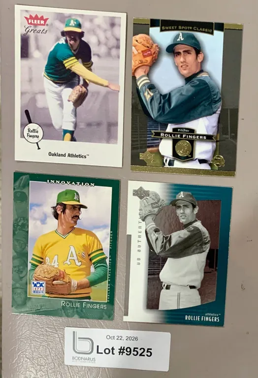 (4) MLB Baseball - Rollie Fingers HOF Cards NRMINT - MINT Authentic