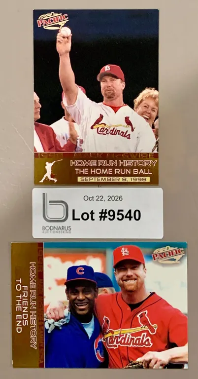 (2) MLB Baseball - Mark McGwire / Sammy Sosa Cards NRMINT - MINT Authentic