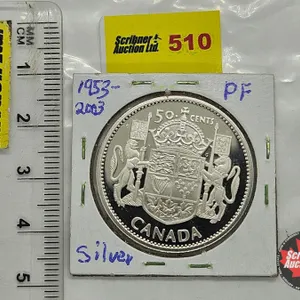 Canada Fifty Cent : Elizabeth II Coronation Commemorative 1953-2003  (Comp : Silver .925 : 27.13mm)