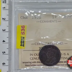 Canada One Cent 1932 (ICCS Cert : AU55)