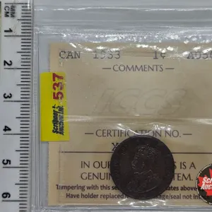 Canada One Cent 1933 (ICCS Cert : AU50)