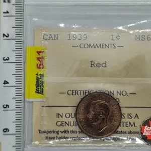 Canada One Cent 1939 (ICCS Cert : MS65 : Red)
