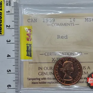 Canada One Cent 1959 (ICCS Cert : MS65 : Red)