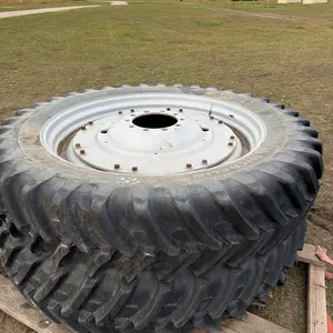 (2) Michelin Agribib 380/90R50 Tires and rims  (GST 5% charged)