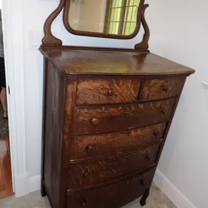 Antique Tiger Oak Highboy