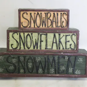RUSTIC SNOWBALLS SNOWFLAKES SNOWMEN SCULPTURE