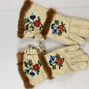Beaded Leather Gloves