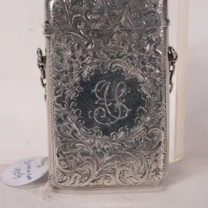 Antique Edwardian sterling silver vesta case with British hallmarks of Birmingham 1909 and intricate
