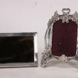 Two antique sterling silver pictures frames including Edwardian 5 1/2" X 3 3/4" and a square 3" X 3