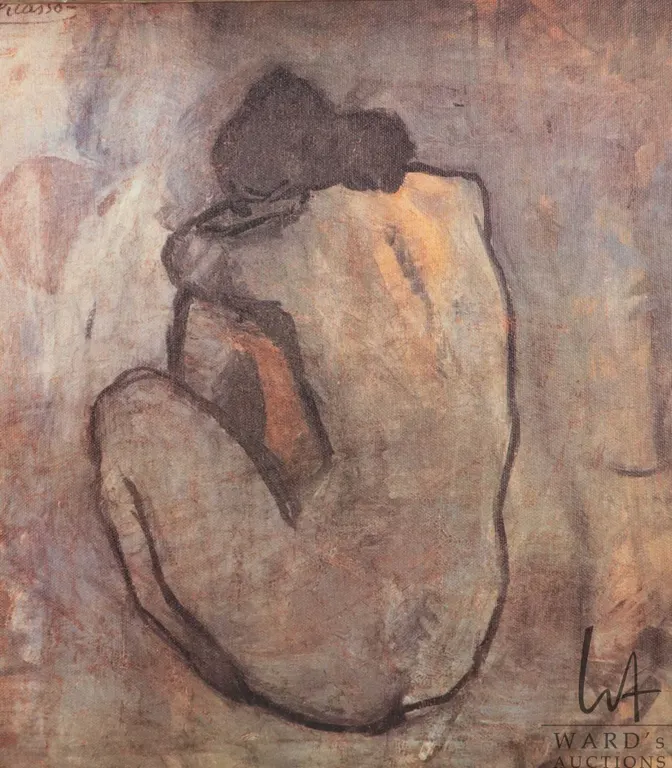 Pablo Picasso, framed giclee print titled "Blue Nude", overall dimensions including frame 18" X 16 1