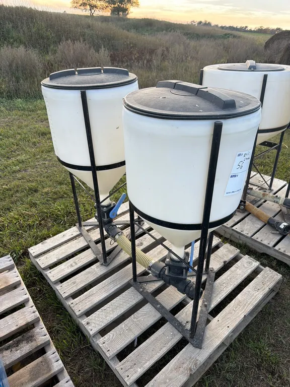 (2) Mixing cones plumbed together, selling as one unit