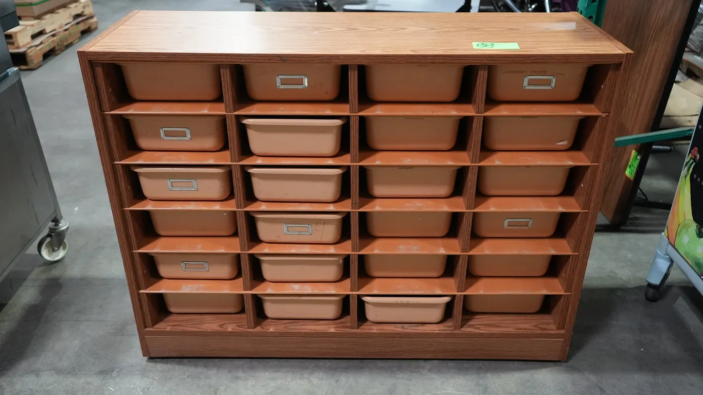 Tote Cabinet with Totes