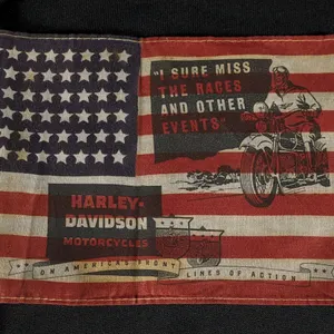 48 STAR WW2 ERA HARLEY DAVIDSON MOTORCYLE FLAG SIGN