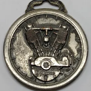 WATCH FOB BADGE DE LUXE MOTORCYCLE MOTORS F.W. SPACKE MACHINE CO INDIANAPOLIS INDIANA