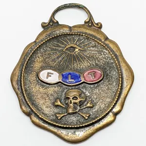 FLT FRIENDSHIP LOVE TRUTH ODD FELLOWS SKULL & CROSSBONES WATCH FOB