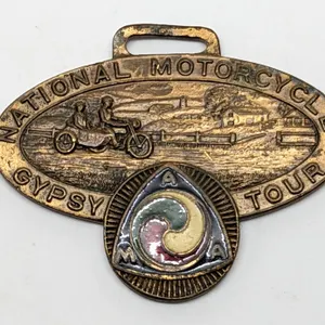 1928 AMA NATIONAL MOTORCYCLE GYPSY TOUR WATCH FOB BADGE