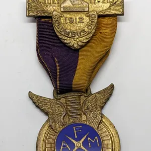 1912 NTIONAL F.A.M. MOTORCYCLE MEET COLUMBUS OHIO BADGE