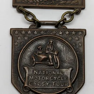 1918 NATIONAL F.A.M. MOTORCYCLE GYPSY TOUR WATCH FOB BADGE