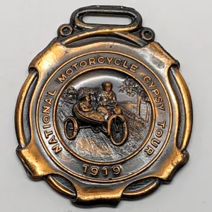 1919 MOTORCYCLE GYPSY TOUR WATCH FOB BADGE