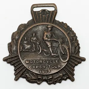 1917 MOTORCYCLE GYPSY TOUR WATCH FOB BADGE