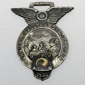 1930 AMA NATIONAL MOTORCYCLE RALLY & GYPSY TOUR WATCH FOB BADGE