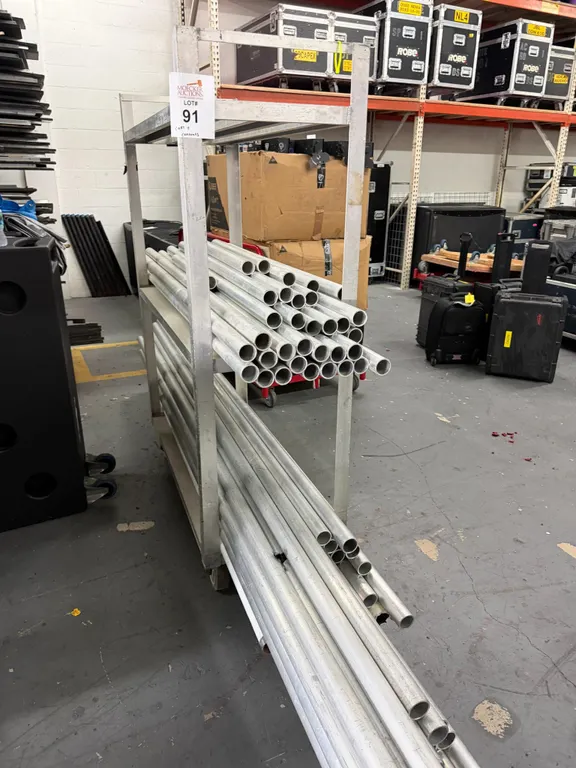 ALUMINUM UTILITY CART WITH CONTENTS
