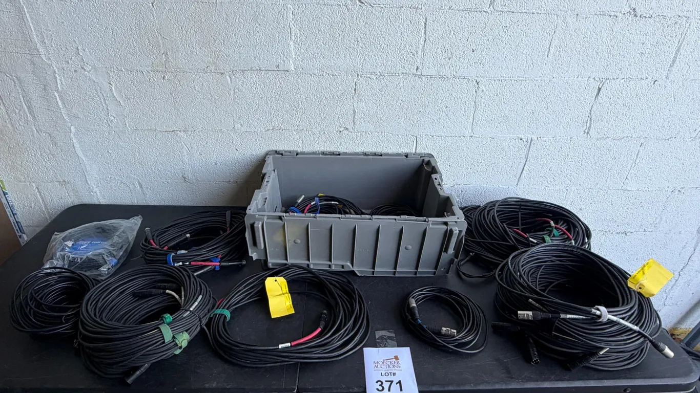ASSORTED SIZE DMX/XLR CABLES WITH TOTE