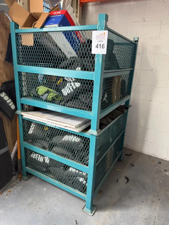 WIRE MESH CONTAINERS OR BULK STORAGE STACKING BINS