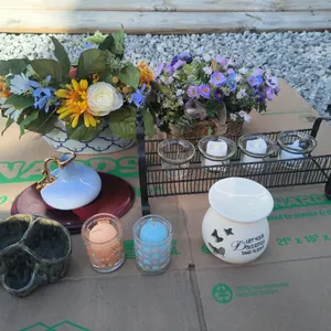 Home Decor Lot: Floral Arrangements, Candles & Accent Pieces