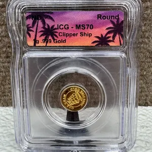 Monarch 1g .9999 Gold Clipper Ship MS70 ICG