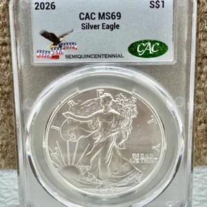 2026 CAC MS69 Silver Eagle $1 SemiQCentennial