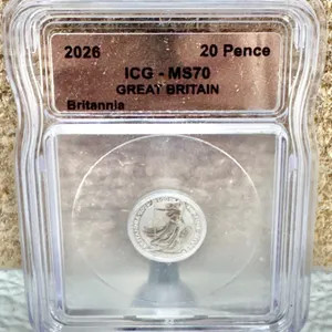 2026 ICG MS70 GB 20p Britannia 1/10 oz Silver Coin