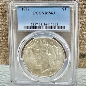 1922 Peace Dollar PCGS MS63 Silver Coin