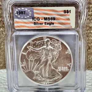 1987 American Silver Eagle ICG MS69 $1 Coin