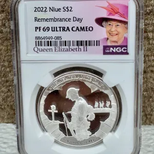 2022 Niue $2 Remembrance Day PF69 Coin