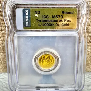 Tyrannosaurus Rex 1/1000 Oz Gold Coin ICG MS70