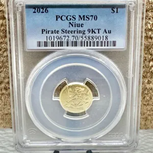 2026 Niue $1 Pirate Steering PCGS MS70 9KT Au