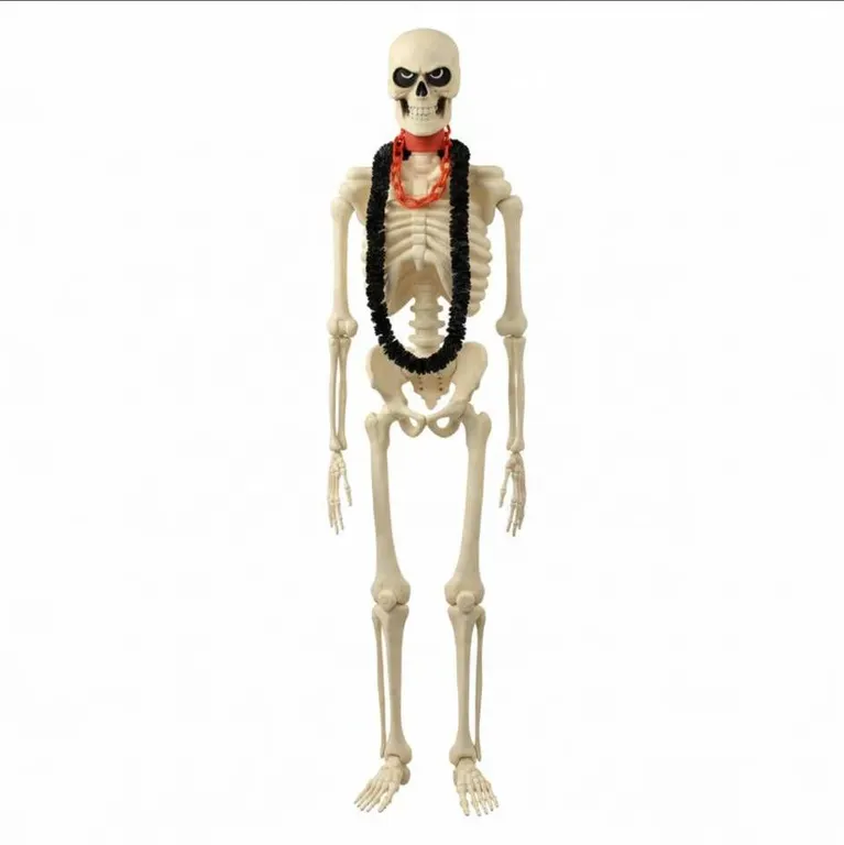 1980’s Retro Vintage Hanging Skeleton Decoration with Black Garland