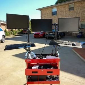 Stage Control AV Cart: U.S. General Cart w/ Custom PC, 3 Monitors & CyberPower UPS