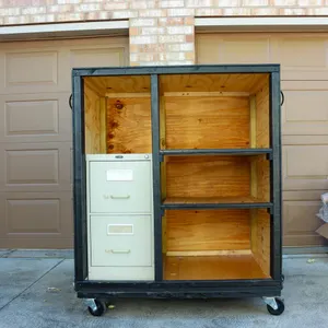 Auxiliary Hospitality Rolling Cart w/ 2-Drawer File Cabinet