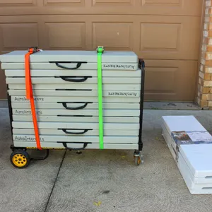 Classroom Bench Cart w/ 9 Folding Benches