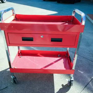 Red AutoInterests Utility Cart w/ Locking Drawer