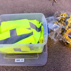 Lot of 9: Hi-Viz Safety Vests and Caution Tape