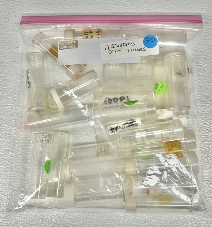 Plastic Coin Tubes in Bag