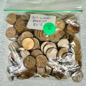 Bag of 300 Wheat Pennies 1950s Era
