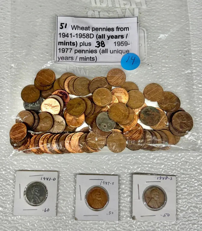 Wheat Pennies 1941–1958D Plus 1959–1977 Set