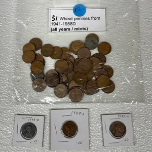 51 Wheat Pennies 1941-1958D Mixed Years/Mints