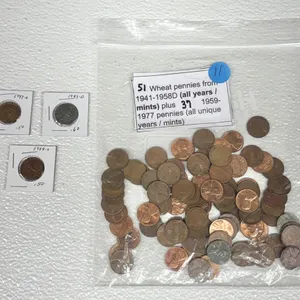 Wheat Pennies 1941-1958D, 1943-D, 1947-S